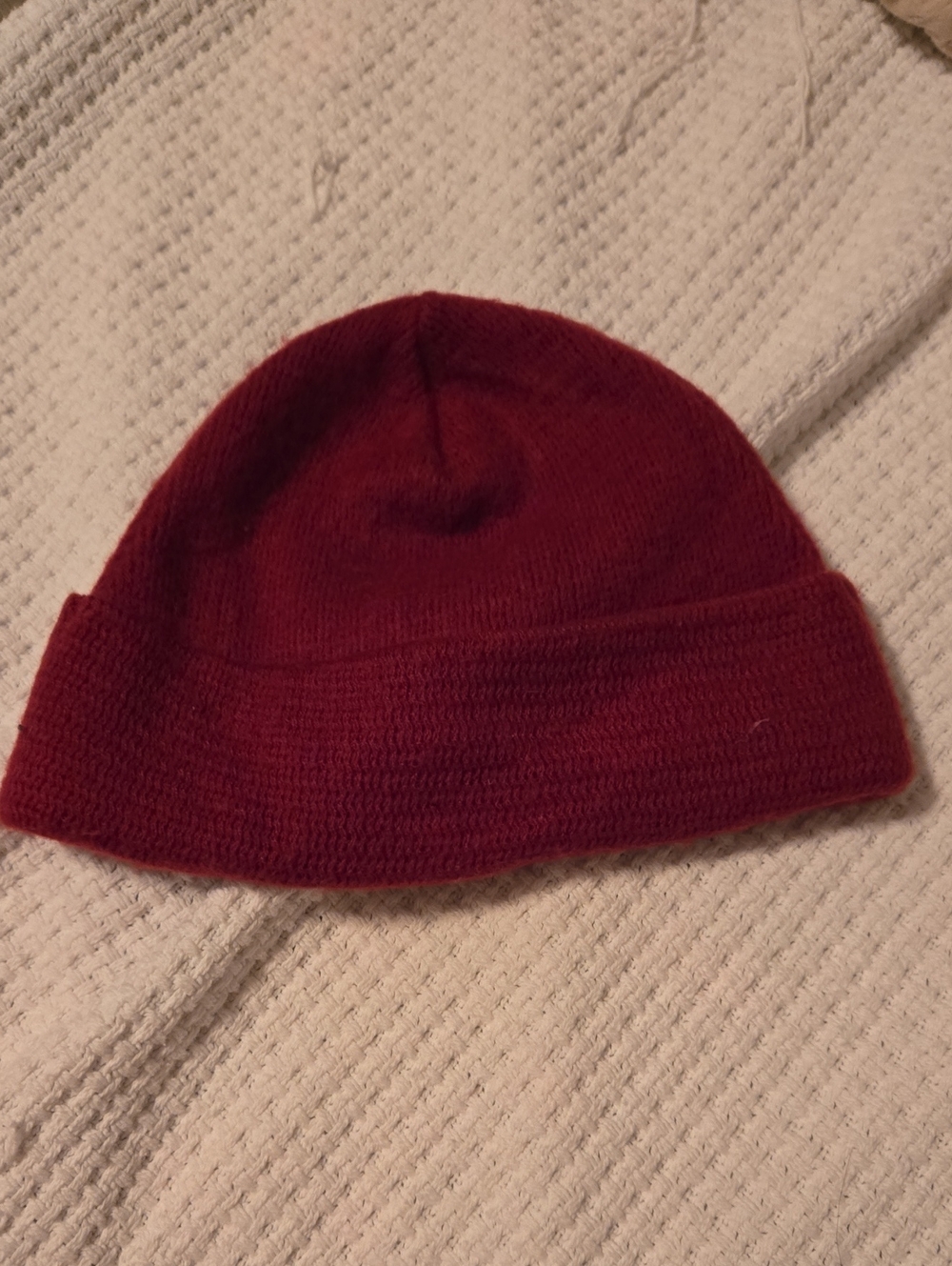 Men's Knit Beanie Hat - Burgundy